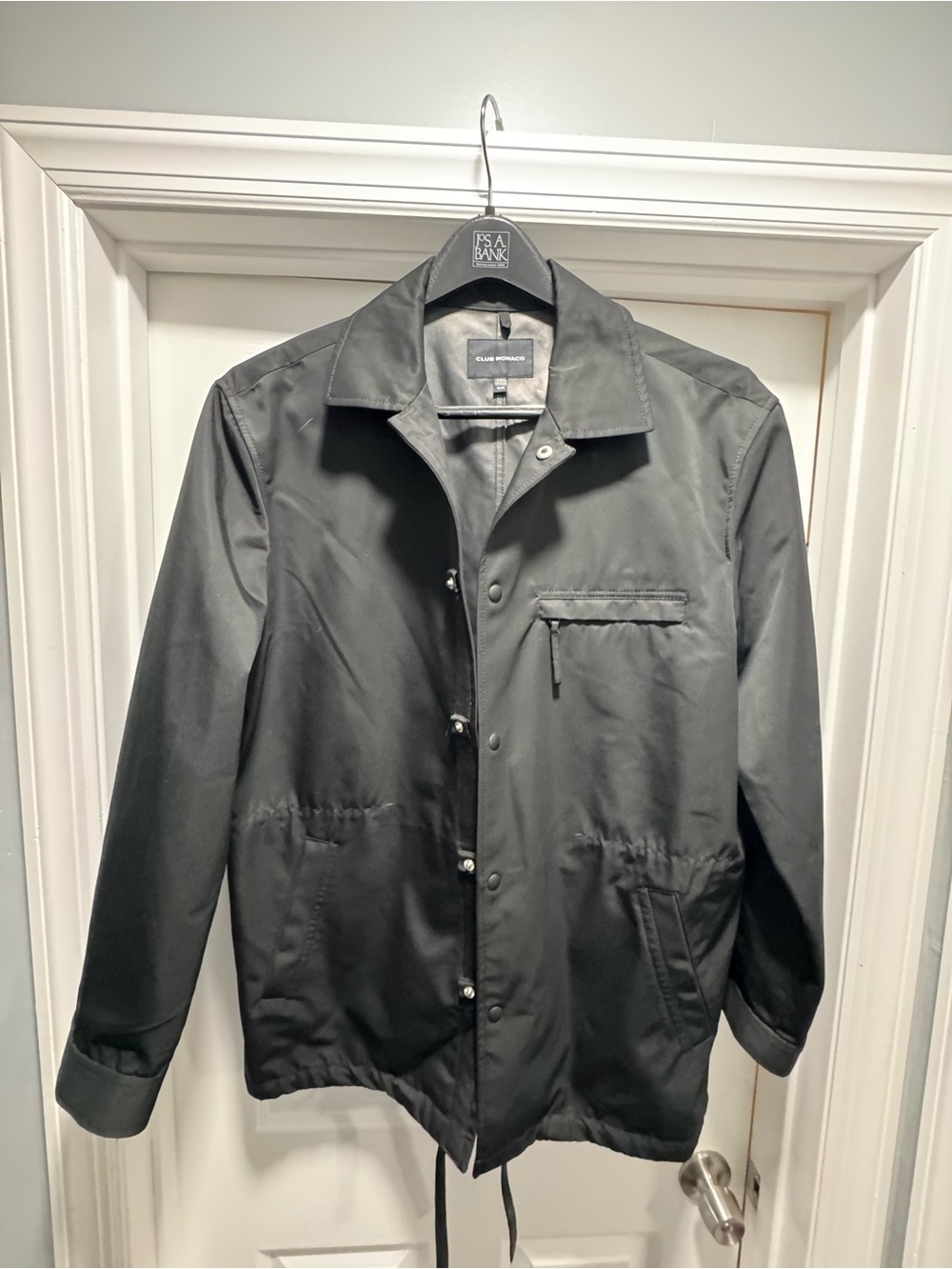 Club Monaco Men's Black Lightweight Coach Jacket